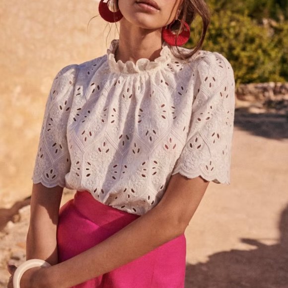 Chemisier Sézane Shenali écru - Taille 38 - Neuf Avec étiquettes - Blouse Femme Chic